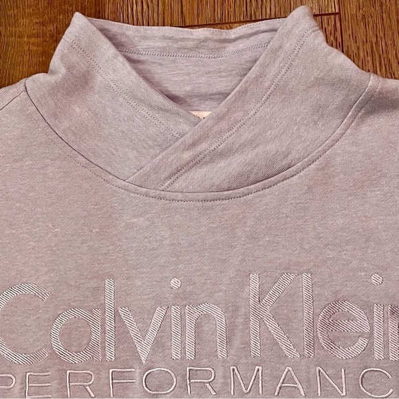 Calvin Klein Performance Womens L Embroidered Logo Pocketed Sweatshirt Lavender - Picture 3 of 11